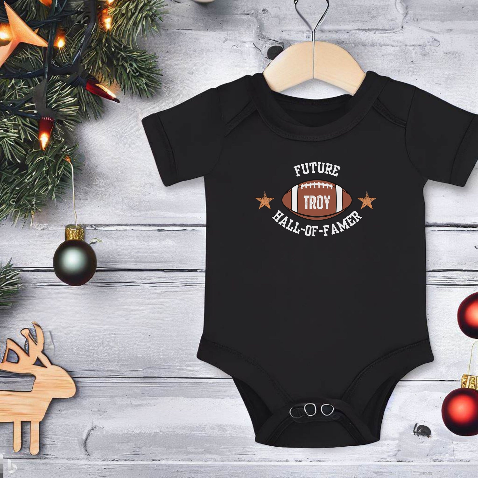 Custom Infant Football Shirt, Cute Personalized Baby Bodysuit, Football Shirt for Baby, Future Hall of Fame, Gift for New Dad, Baby Shower