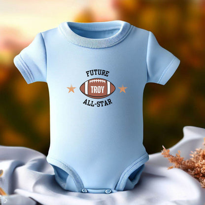 Custom Infant Football Shirt, Cute Personalized Baby Bodysuit, Football Shirt for Baby, Future All Star , Gift for New Dad, Baby Shower Gift