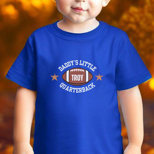 Custom Toddler Football Shirt, Cute Personalized Football T-Shirt, Daddy's Little Quarterback Tshirt, Kids Football Tee, Football Lover Gift