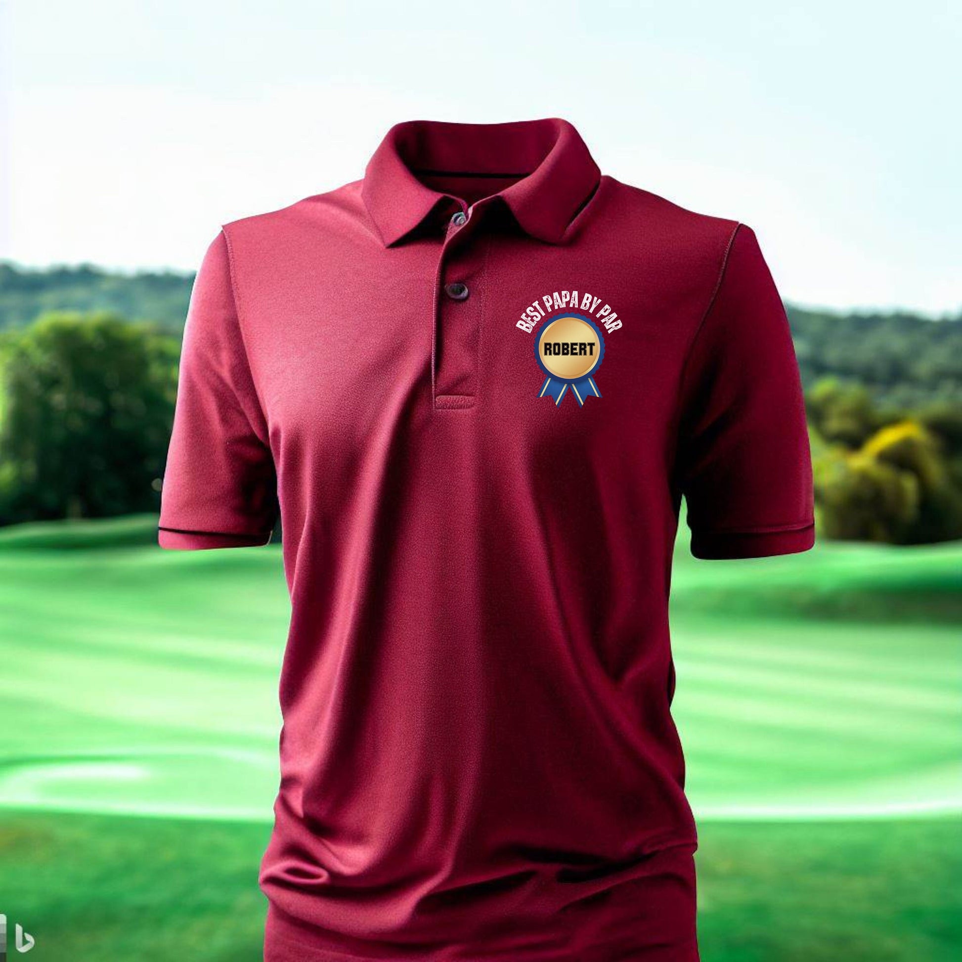 Mens Custom Golf Polo, Personalized Polo Shirt for Grandfather, Best Papa By Par Polo T-Shirt, Gift for Golfer, Perfect Gift for Grandpa