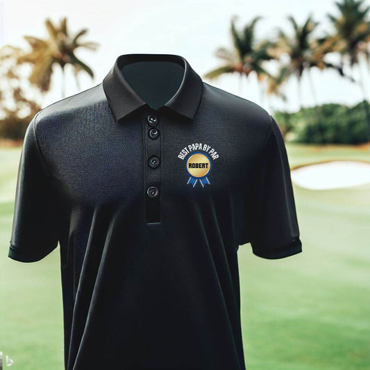 Mens Custom Golf Polo, Personalized Polo Shirt for Grandfather, Best Papa By Par Polo T-Shirt, Gift for Golfer, Perfect Gift for Grandpa
