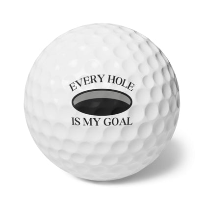 Funny Golf Ball, Every Hole My Goal Golf Ball, Set of Six, Gift for Golfer, Perfect Christmas Gift for Husband, Great Gift for Boyfriend