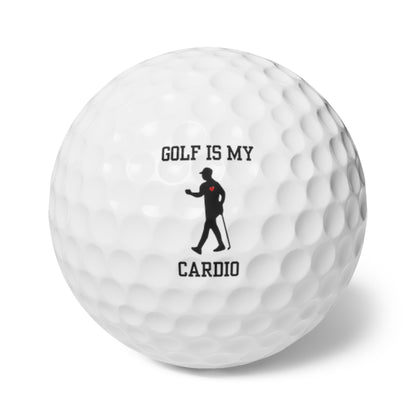 Funny Golf Ball, Golf Is My Cardio, Set of Six, Gift for Golfer, Perfect Christmas Gift for Husband, Gift for Boyfriend, Funny Golf Gift