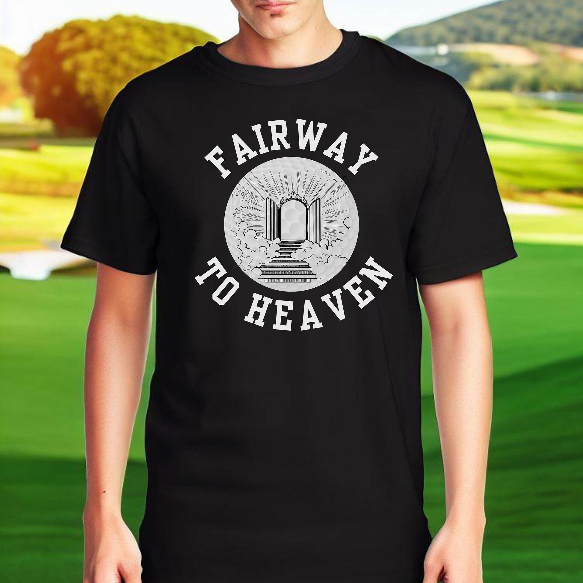 Funny Golf Shirt Gift, Tshirt for Golfer, Great Gift for Golf Lover, Xmas T-Shirt Gift for Husband, Fairway To Heaven, Christmas Golf Gift