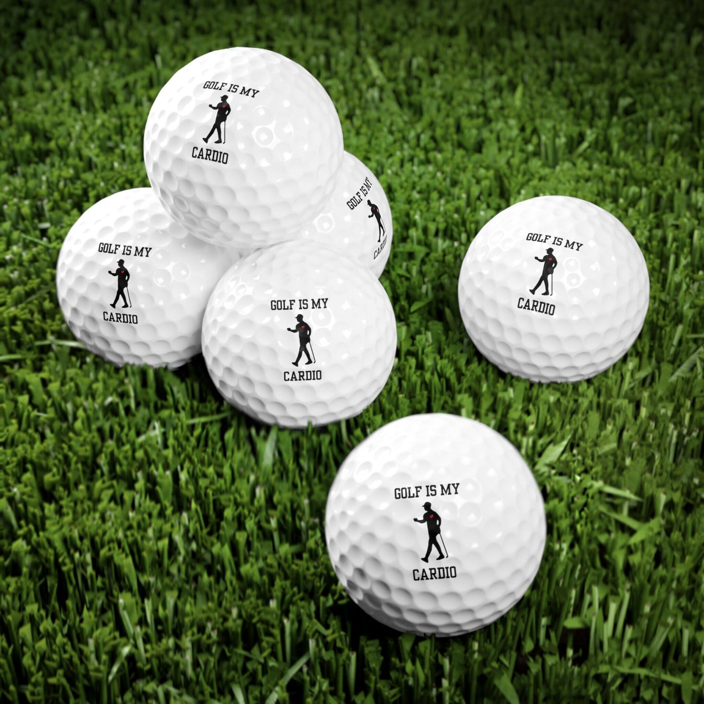 Funny Golf Ball, Golf Is My Cardio, Set of Six, Gift for Golfer, Perfect Christmas Gift for Husband, Gift for Boyfriend, Funny Golf Gift