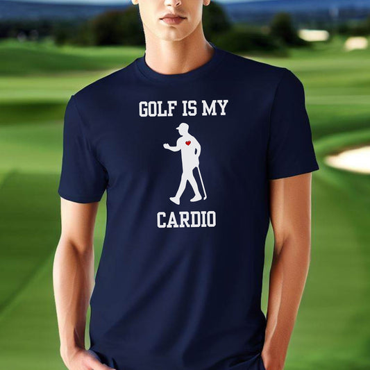 Funny Golf Shirt Gift, Tshirt for Golfer, Great Gift for Golf Lover, Xmas T-Shirt Gift for Husband. Golf Is My Cardio, Christmas Golfer Gift
