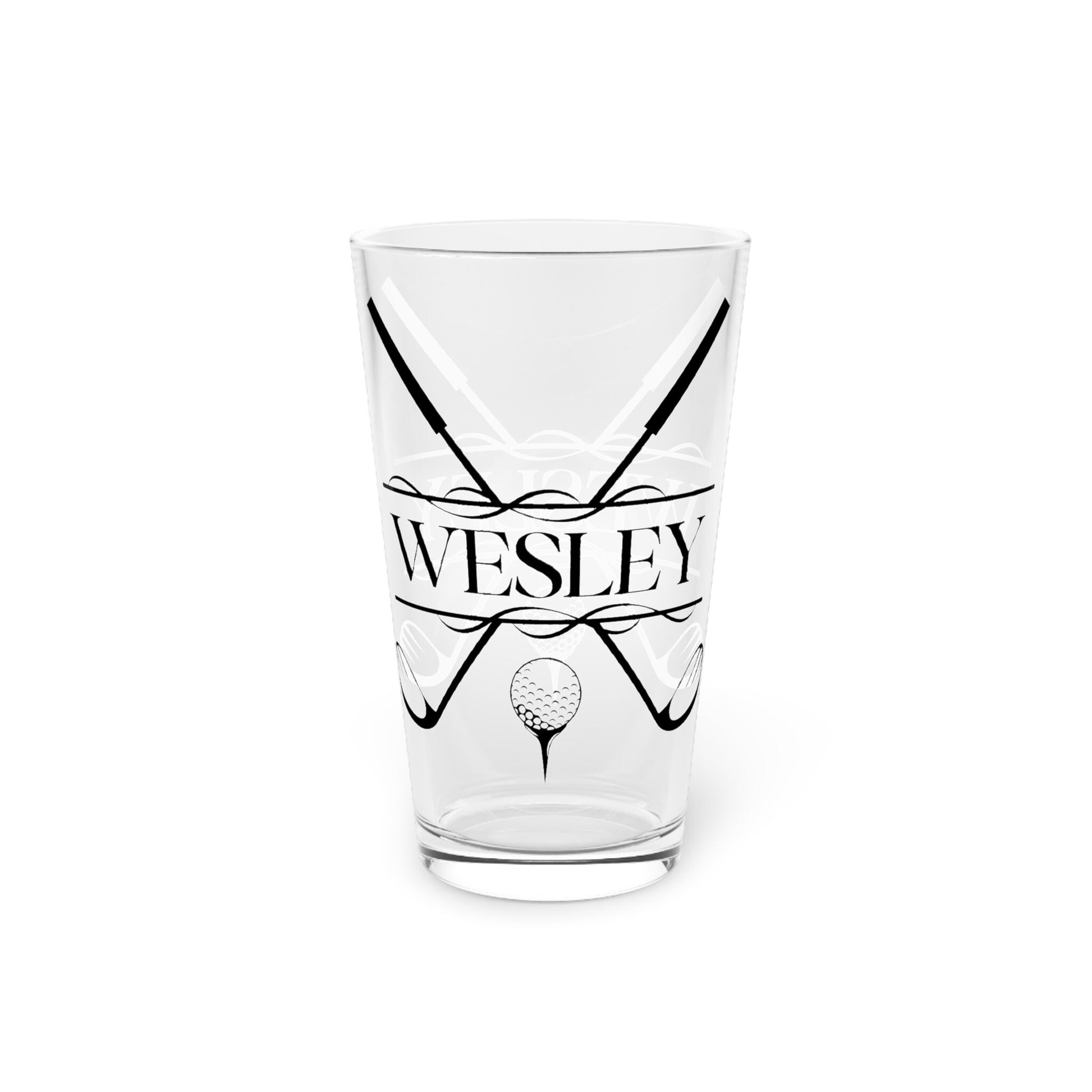 Custom Golf Pint Glass, Personalized Golf Beer Glass, Customized Glass for Golfer, Great Gift for Dad, Father, Husband, Gift for Golf Lover