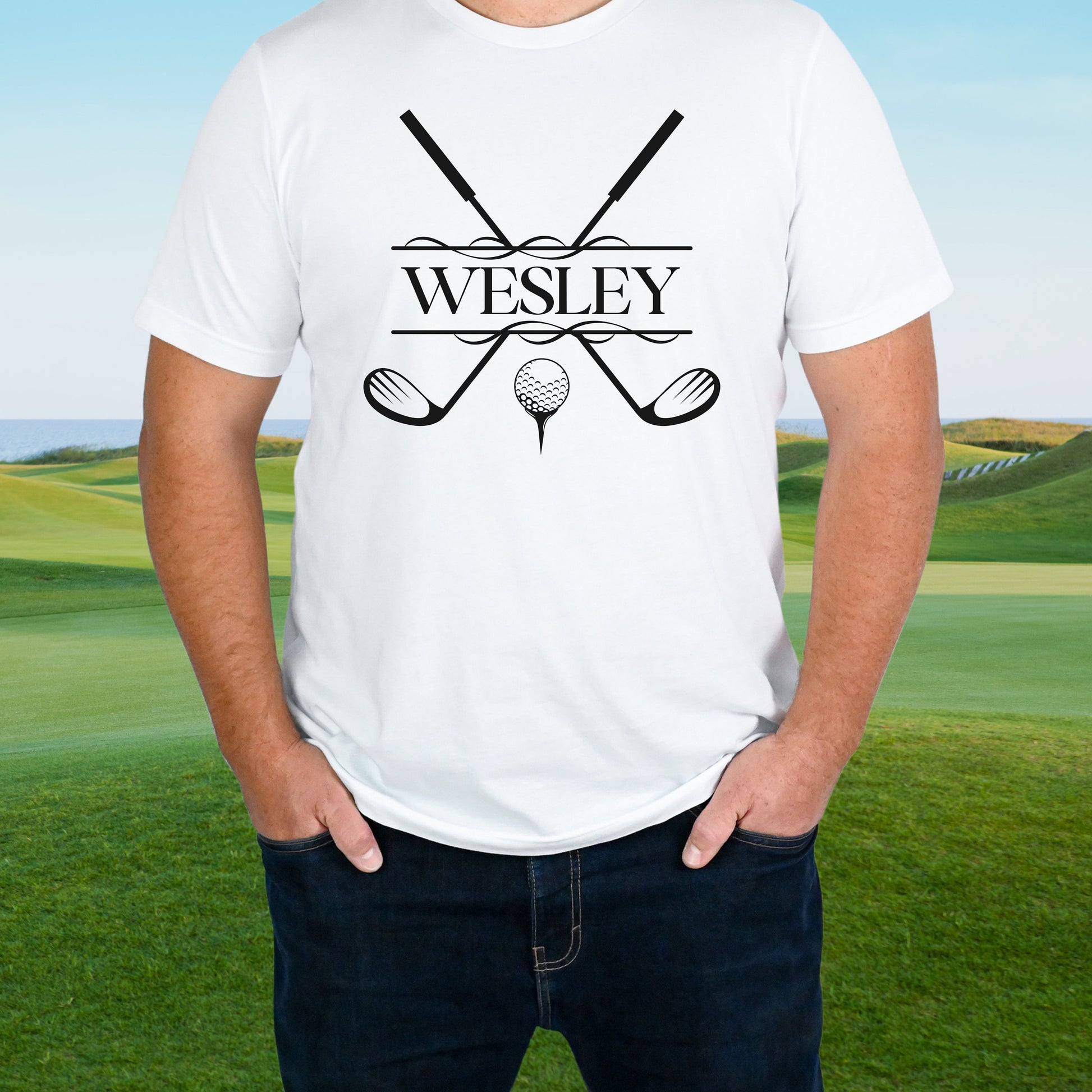 Custom Monogrammed Golf Shirt, Personalized T-Shirt for Golfer, Customized Tee for Husband, Great Gift for Dad, Father, Gift for Grandfather