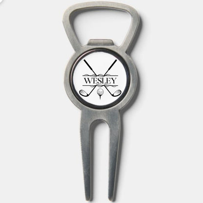 Custom Divot Tool with Ball Marker and Bottle Opener, Personalized Gift for Golfer, Golf Ball Marker with Divot Tool, Golf Christmas Gift