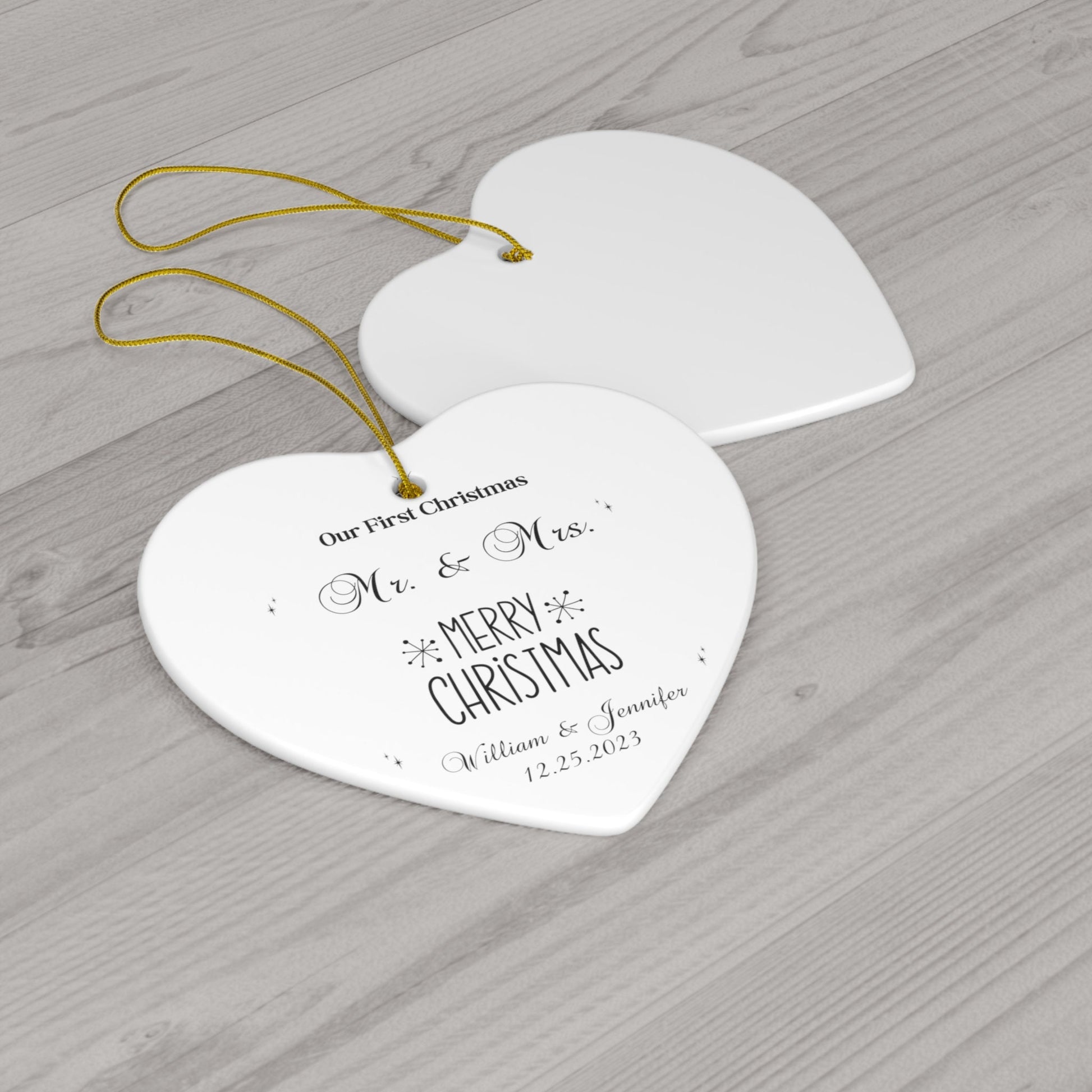 Custom First Christmas Ornament, Personalized Ornament for 1st Christmas Together, Customized Xmas Ornament for Mr and Mrs, Ornament Gift