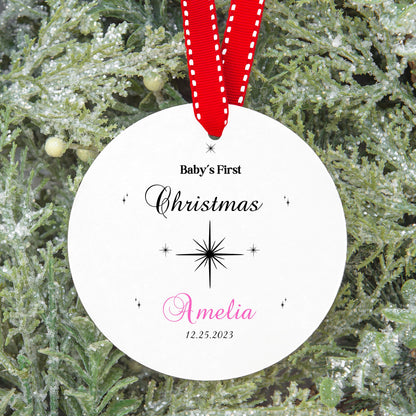 Custom Baby's First Christmas Ornament, Personalized Photo for Babys 1st Xmas, Customized Ornament Gift for Newborn, Great Gift for New Mom