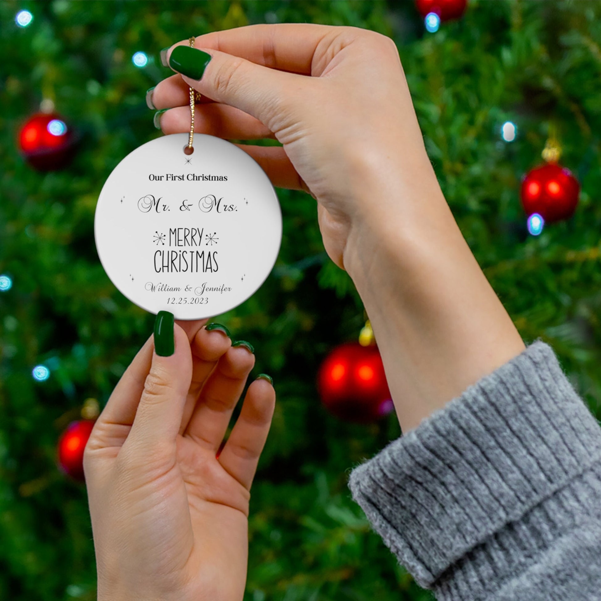 Custom First Christmas Ornament, Personalized Ornament for 1st Christmas Together, Customized Xmas Ornament for Mr and Mrs, Ornament Gift
