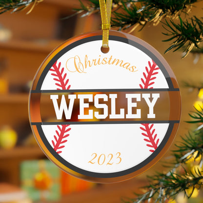 Custom Baseball Christmas Ornament, Personalized Xmas Ornament for Baseball Lover, Gift for Son, Gift for Grandson, Gift for Dad, Father