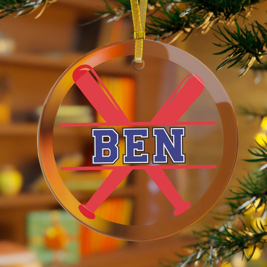 Custom Baseball Christmas Ornament, Personalized Xmas Ornament for Baseball Lover, Gift for Son, Gift for Grandson, Gift for Dad, Father
