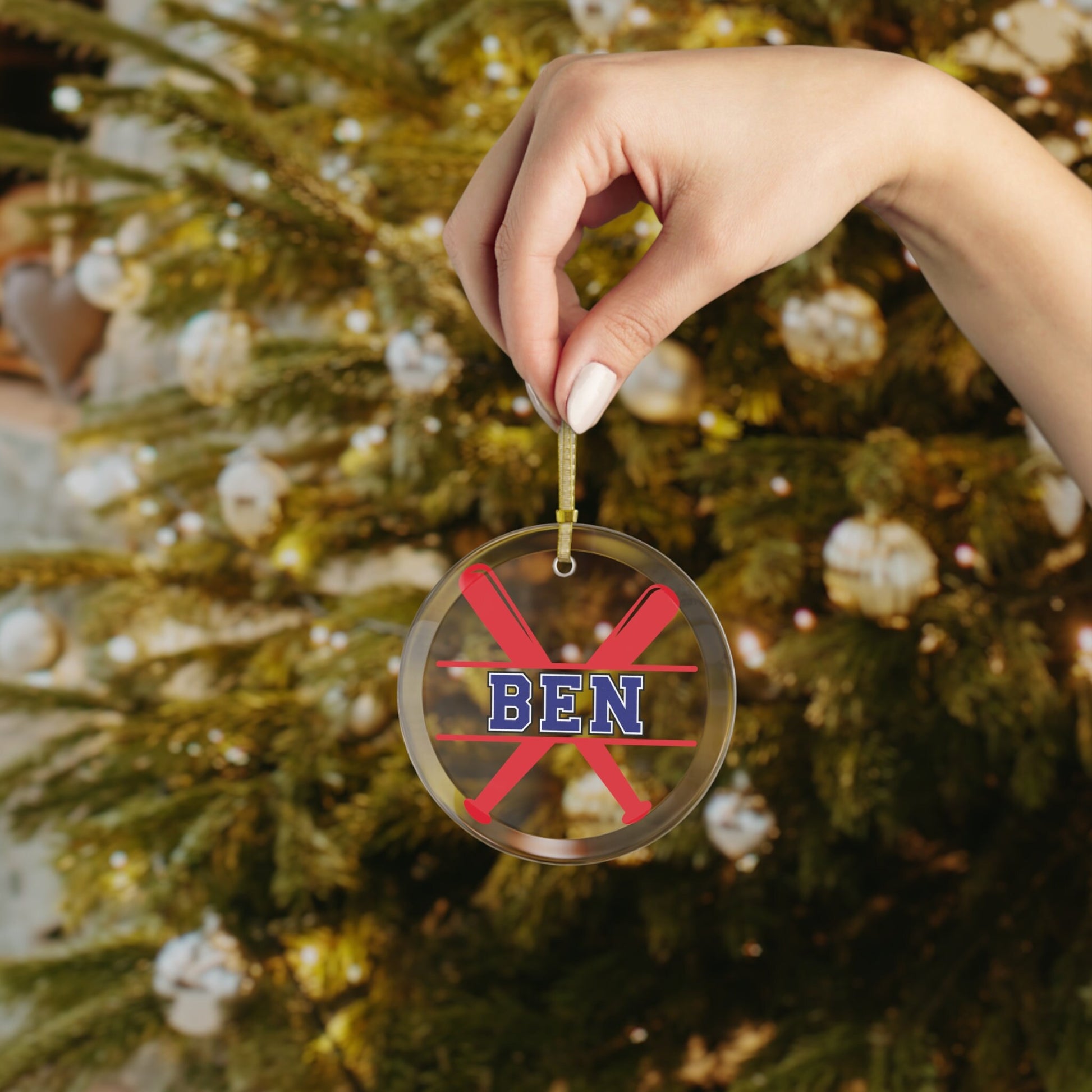 Custom Baseball Christmas Ornament, Personalized Xmas Ornament for Baseball Lover, Gift for Son, Gift for Grandson, Gift for Dad, Father