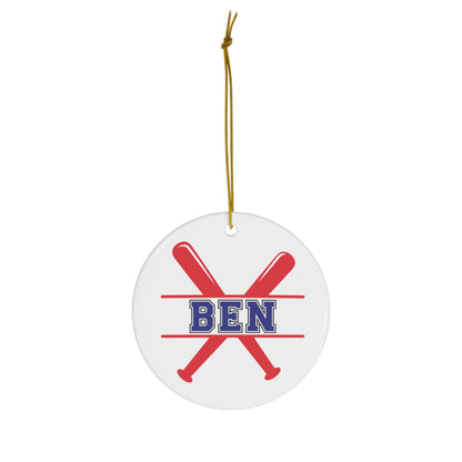 Custom Baseball Christmas Ornament, Personalized Xmas Ornament for Baseball Lover, Gift for Son, Gift for Grandson, Gift for Dad, Father