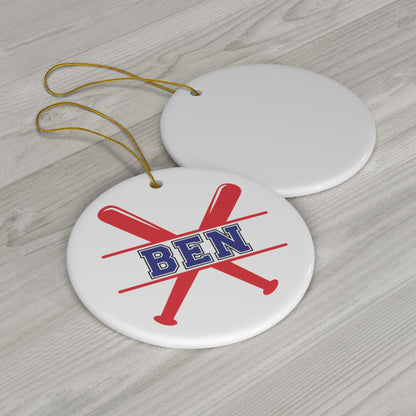 Custom Baseball Christmas Ornament, Personalized Xmas Ornament for Baseball Lover, Gift for Son, Gift for Grandson, Gift for Dad, Father
