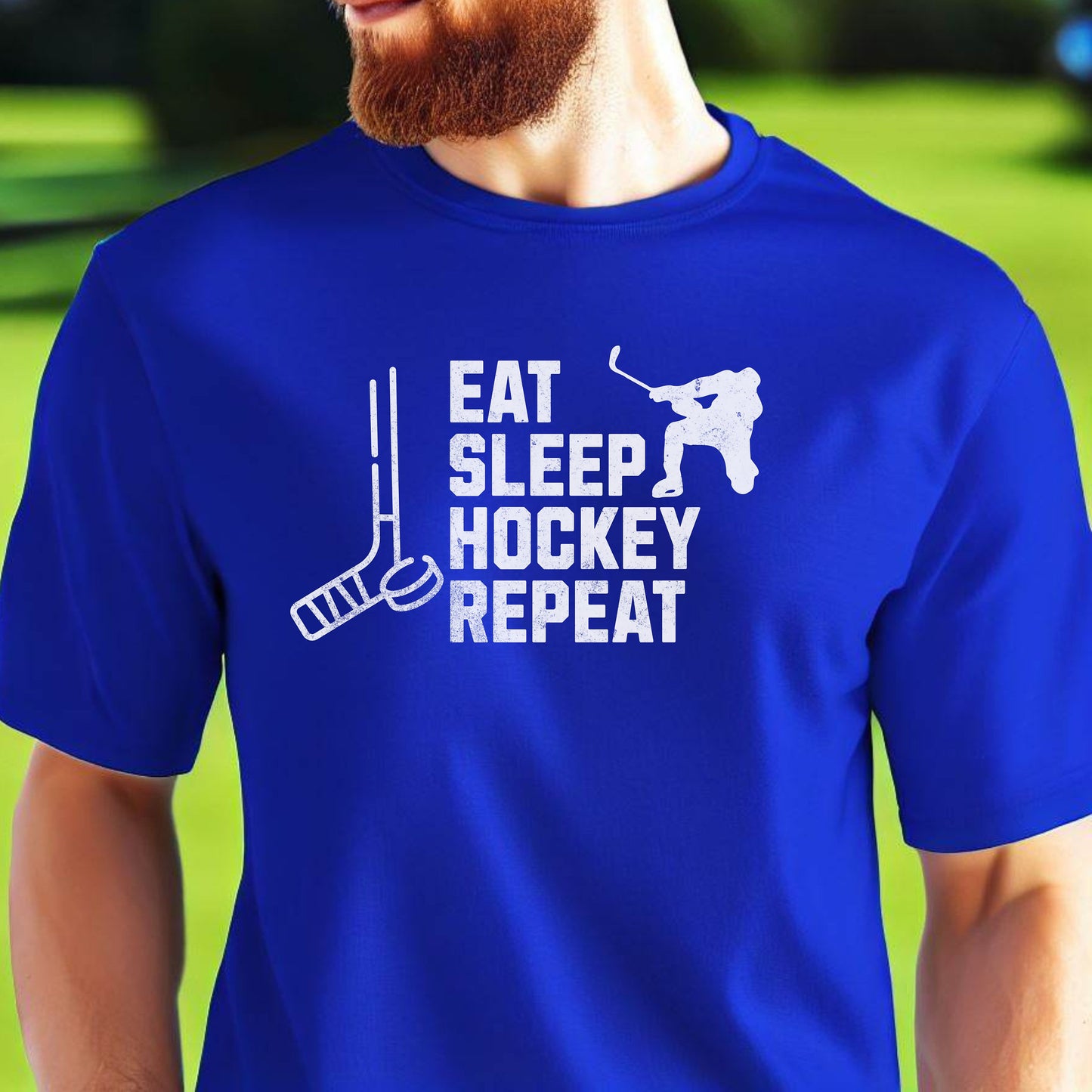 Men's Hockey T-shirt, Eat Sleep Hockey Repeat, Shirt for Hockey Lover, Tshirt Gift for Men, Great Gift for Dad, Father, Gift for Son