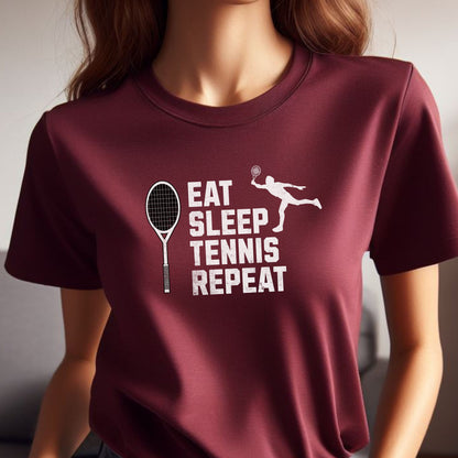 Men's Tennis T-shirt, Eat Sleep Tennis Repeat, Shirt for Tennis Lover, Tshirt Gift for Men, Great Gift for Dad, Father, Sport Gift for Son
