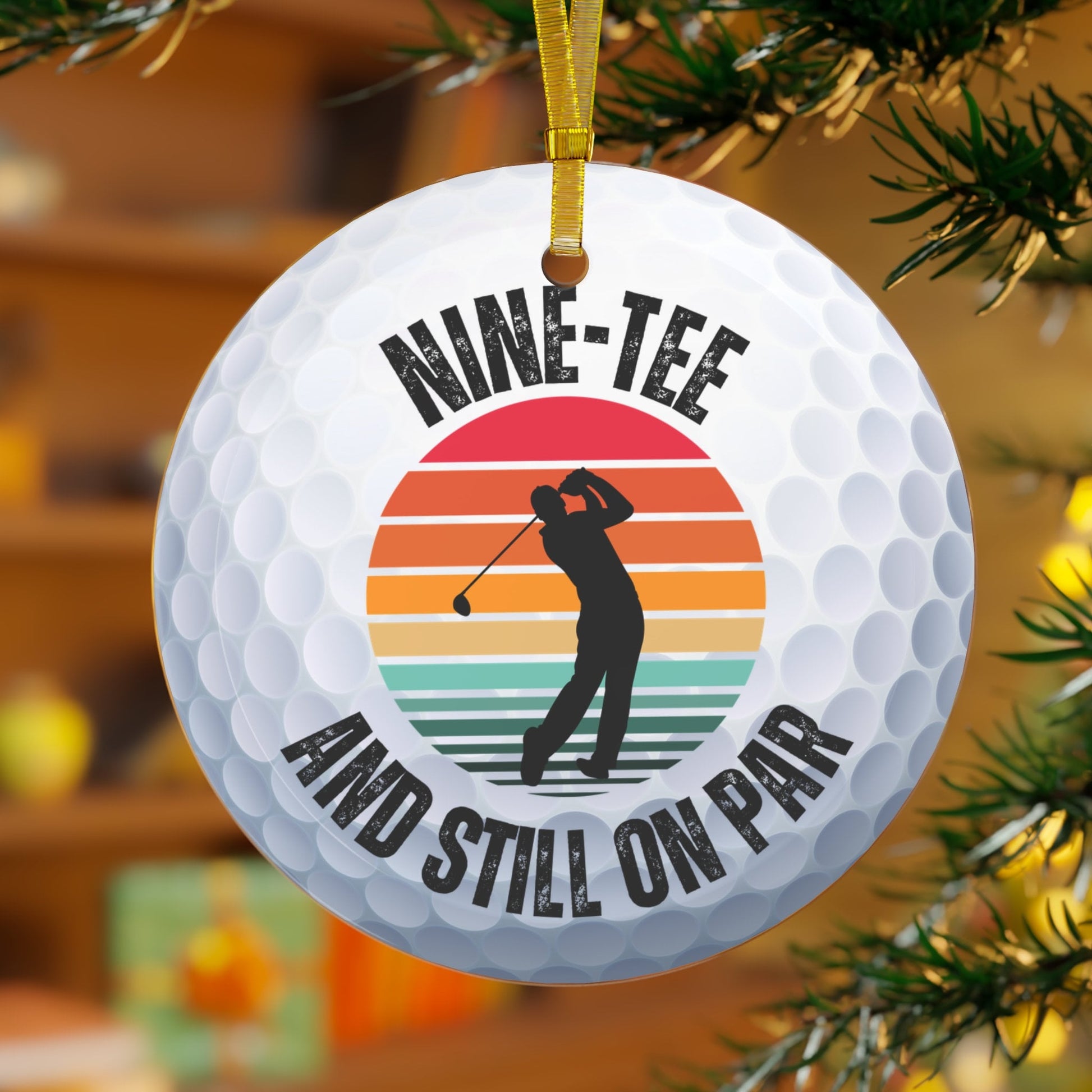 Golf Ball Christmas Ornament, Glass Xmas Ornament for Golfer, Perfect Gift for Husband or Dad, Gift for Golfer, Xmas Gift for 90 Year Old