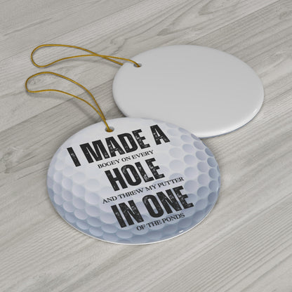 Golf Ball Christmas Ornament, Ceramic Xmas Ornament for Golfer, Perfect Gift for Golf Lover, Gift for Husband, Grandfather, Boyfriend, Dad