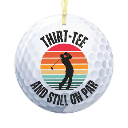 Golf Ball Christmas Ornament, Glass Xmas Ornament for Golfer, Perfect Gift for Husband or Dad, Gift for Golfer, Xmas Gift for 30 Year Old