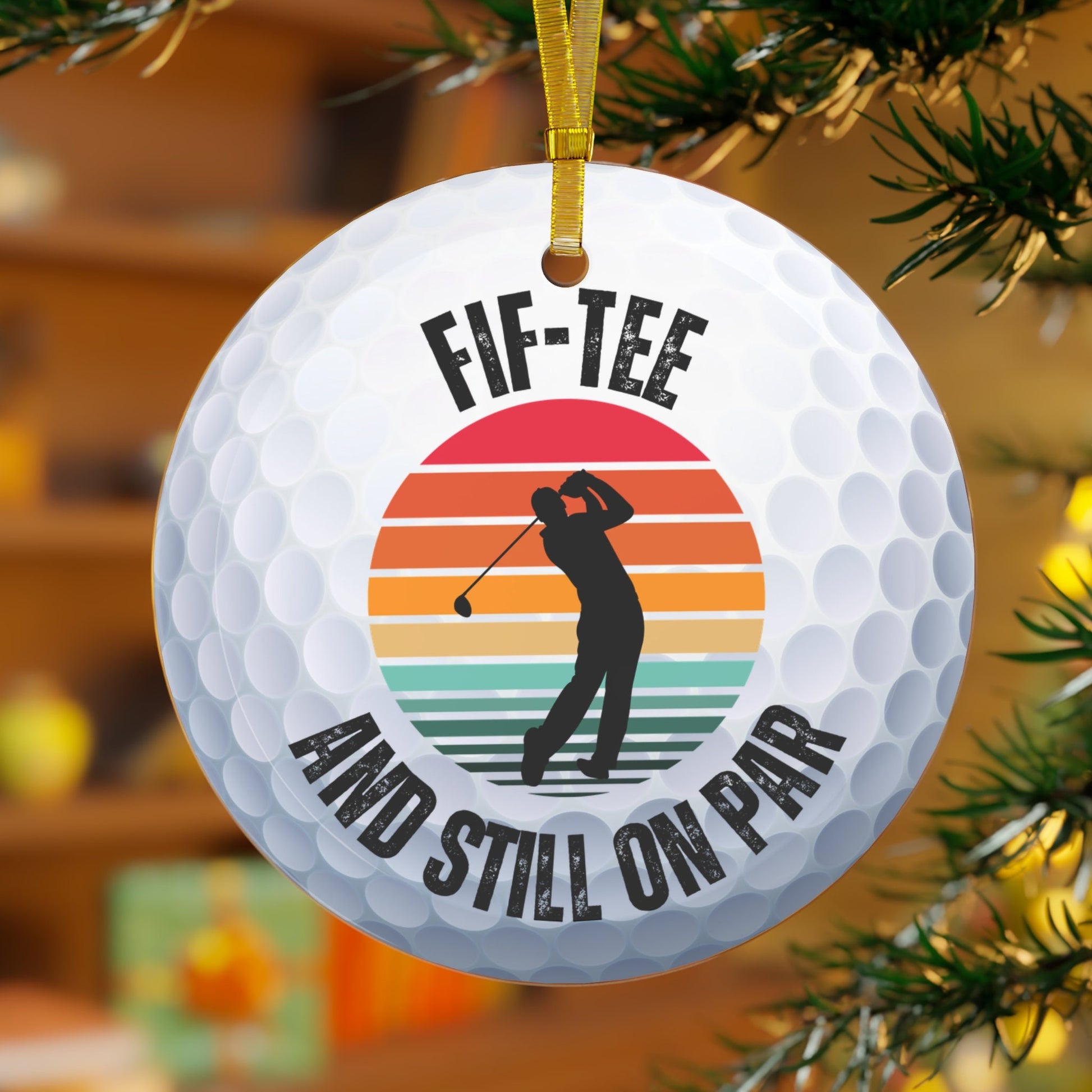 Golf Ball Christmas Ornament, Glass Xmas Ornament for Golfer, Perfect Gift for Husband or Dad, Gift for Golfer, Xmas Gift for 50 Year Old