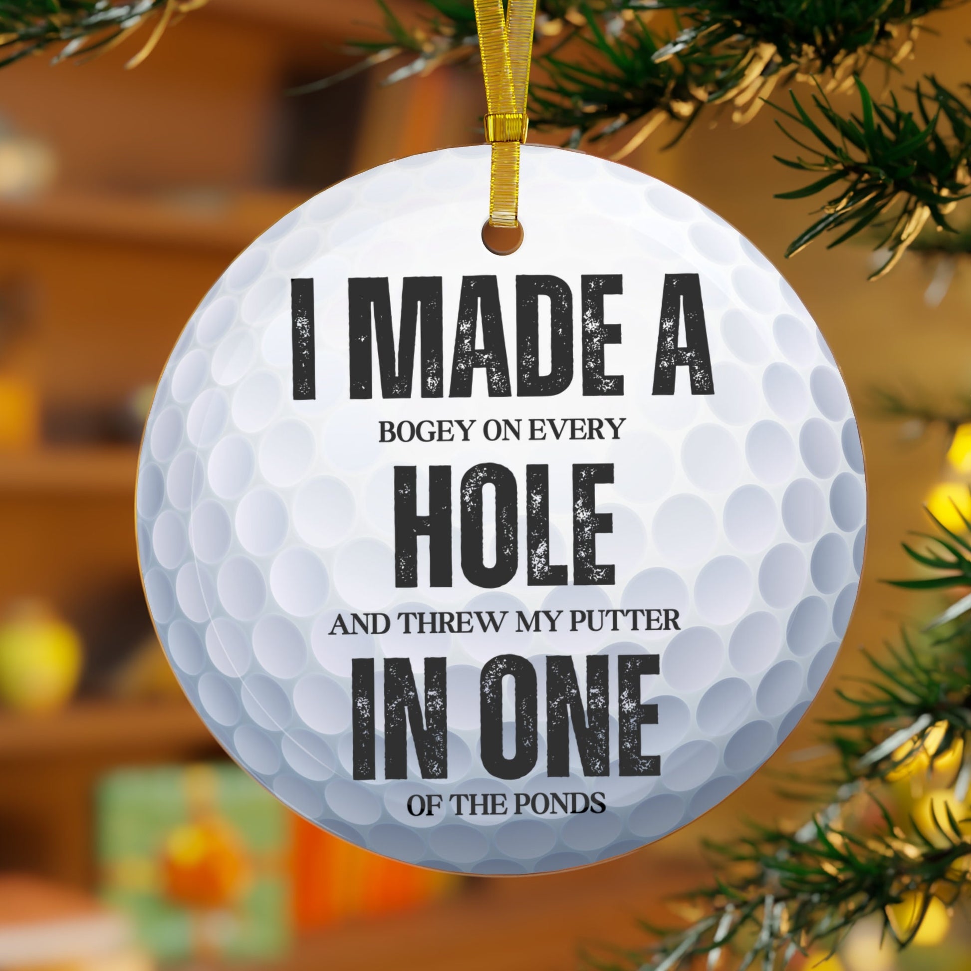 Golf Ball Christmas Ornament, Glass Xmas Ornament for Golfer, Perfect Gift for Husband or Dad, Gift for Golfer, Xmas Gift for Dad or Husband
