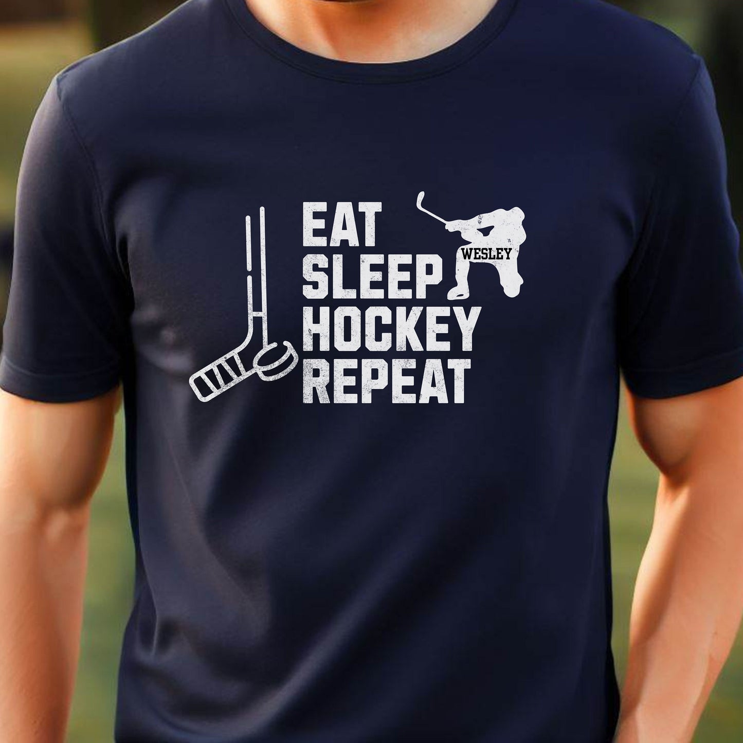 Men's Custom Hockey T-shirt, Personalized Hockey Shirt, TShirt for Hockey Lover, Customized Gift for Men, Perfect Gift for Dad, Gift for Son