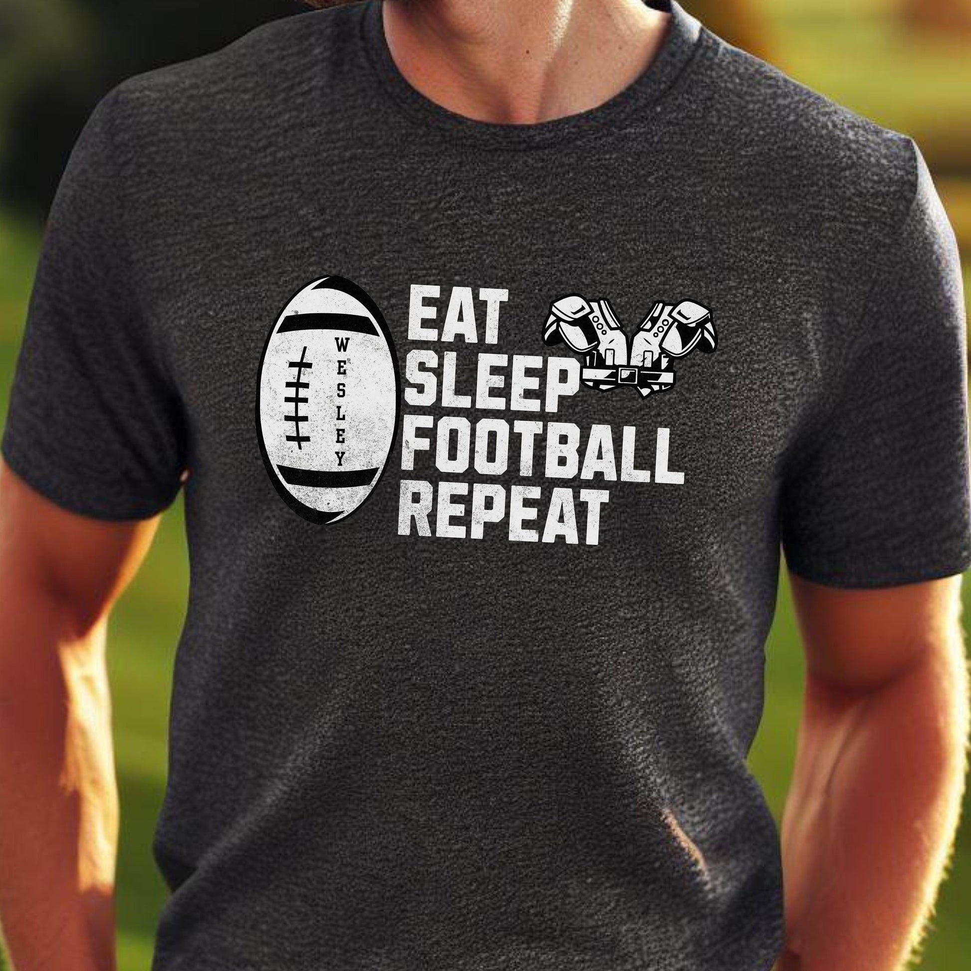 Men's Custom Football T-shirt, Personalized Football Shirt, TShirt for Football Lover, Customized Gift for Men, Gift for Dad, Gift for Son