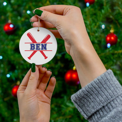 Custom Baseball Christmas Ornament, Personalized Xmas Ornament for Baseball Lover, Gift for Son, Gift for Grandson, Gift for Dad, Father