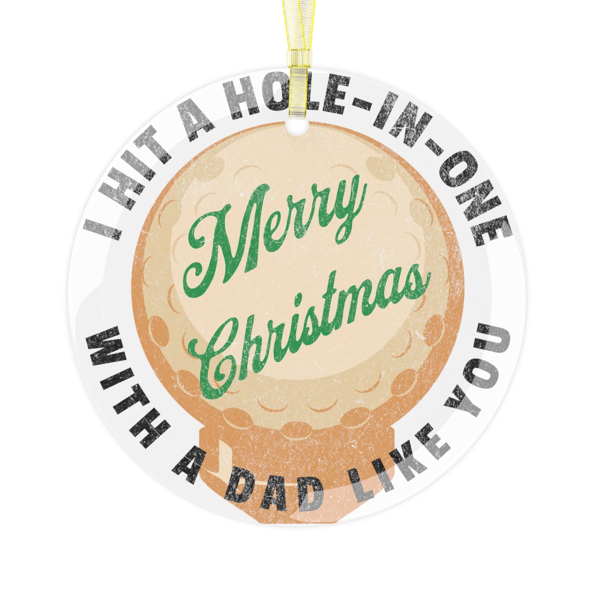 Glass Golf Christmas Ornament, Merry Christmas Golf Ornament, Hole In One Ornament, Christmas Gift for Mom, Xmas Gift for Dad, Golfer Gift