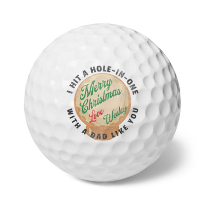 Custom Holiday Golf Balls for Dad, Personalized Golf Christmas Gift for Dad, Golf Gifts for Men, Christmas Gift for Dad, Golf Gift for Dad