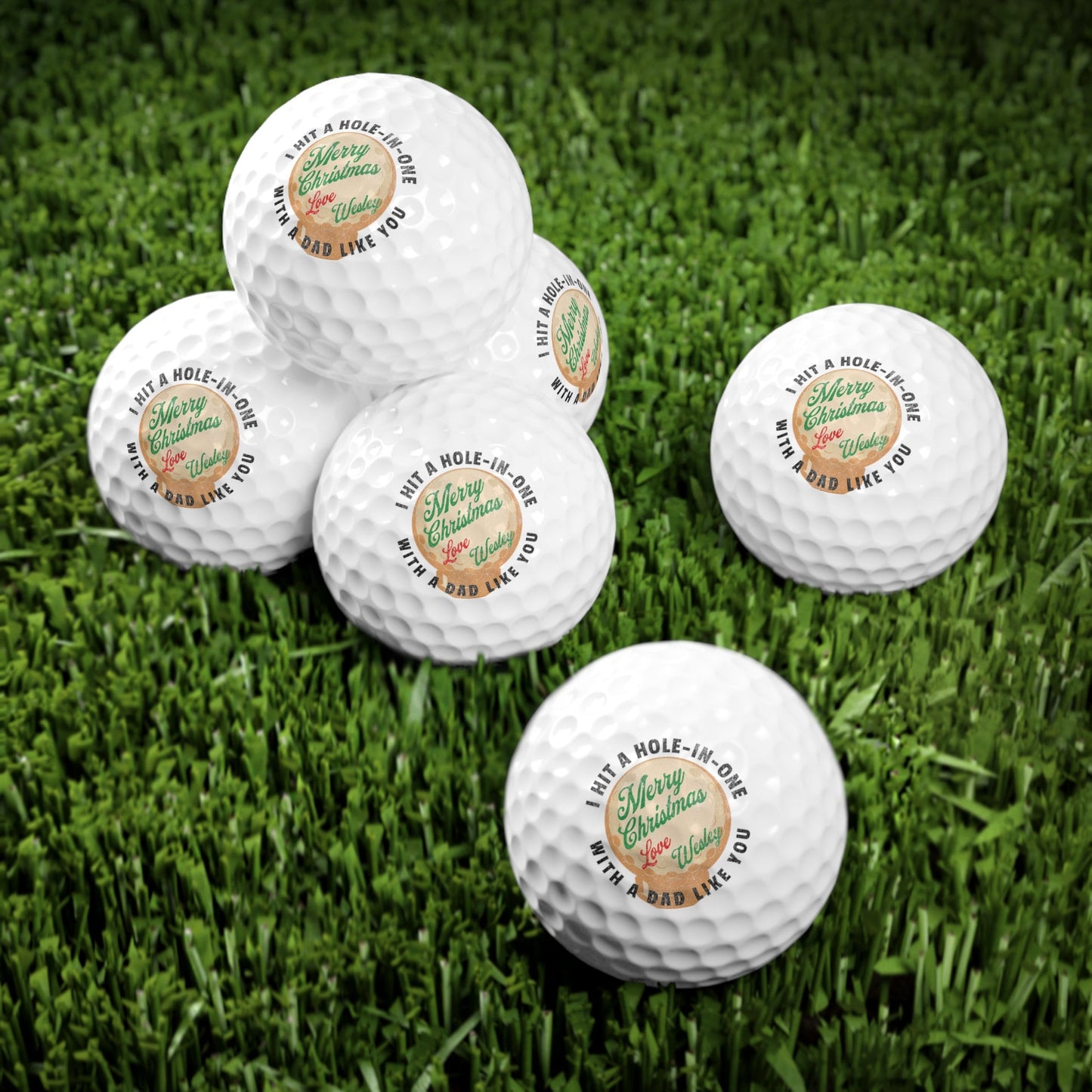 Custom Holiday Golf Balls for Dad, Personalized Golf Christmas Gift for Dad, Golf Gifts for Men, Christmas Gift for Dad, Golf Gift for Dad