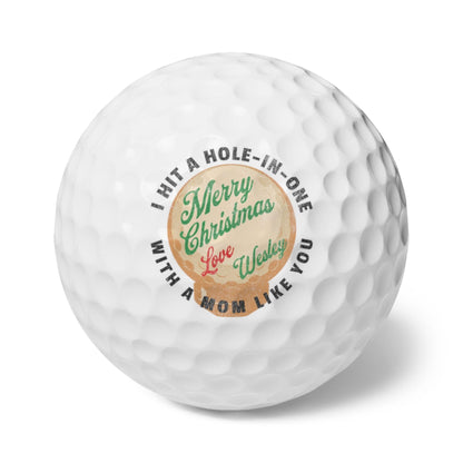 Custom Holiday Golf Balls for Mom, Personalized Christmas Gift for Mom, Golf Gifts for Women, Christmas Gift for Mom, Golf Gift for Mom