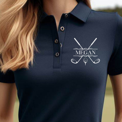 Women's Custom Golf Polo, Customized Embroidered Polo Shirt, Sport Shirt for Golf, Personalized Gift for Wife, Gift for Mom, Golf Lover Gift