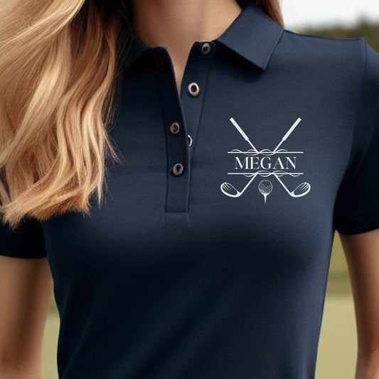 Women's Custom Golf Polo, Customized Embroidered Polo Shirt, Sport Shirt for Golf, Personalized Gift for Wife, Gift for Mom, Golf Lover Gift