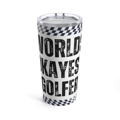 Worlds Okayest Golfer Tumbler, 20 oz Coffee Tumbler, Funny Golf Water Bottle, Gift for Golf Lover, Gift for Husband, Gift for Dad, Father