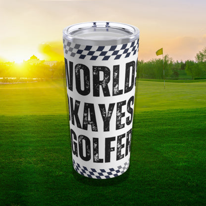 Worlds Okayest Golfer Tumbler, 20 oz Coffee Tumbler, Funny Golf Water Bottle, Gift for Golf Lover, Gift for Husband, Gift for Dad, Father