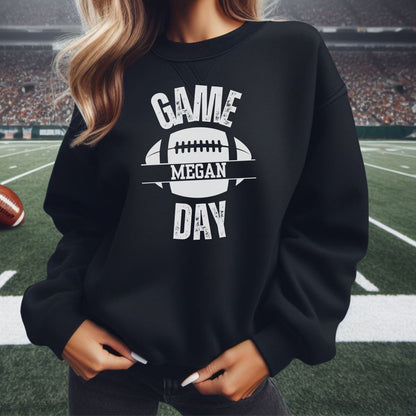 Women's Custom Football Sweatshirt, Cute Football Hoodie, Girls Personalized Fantasy Football Sweater, Retro Tailgaiting Game Day Sweatshirt
