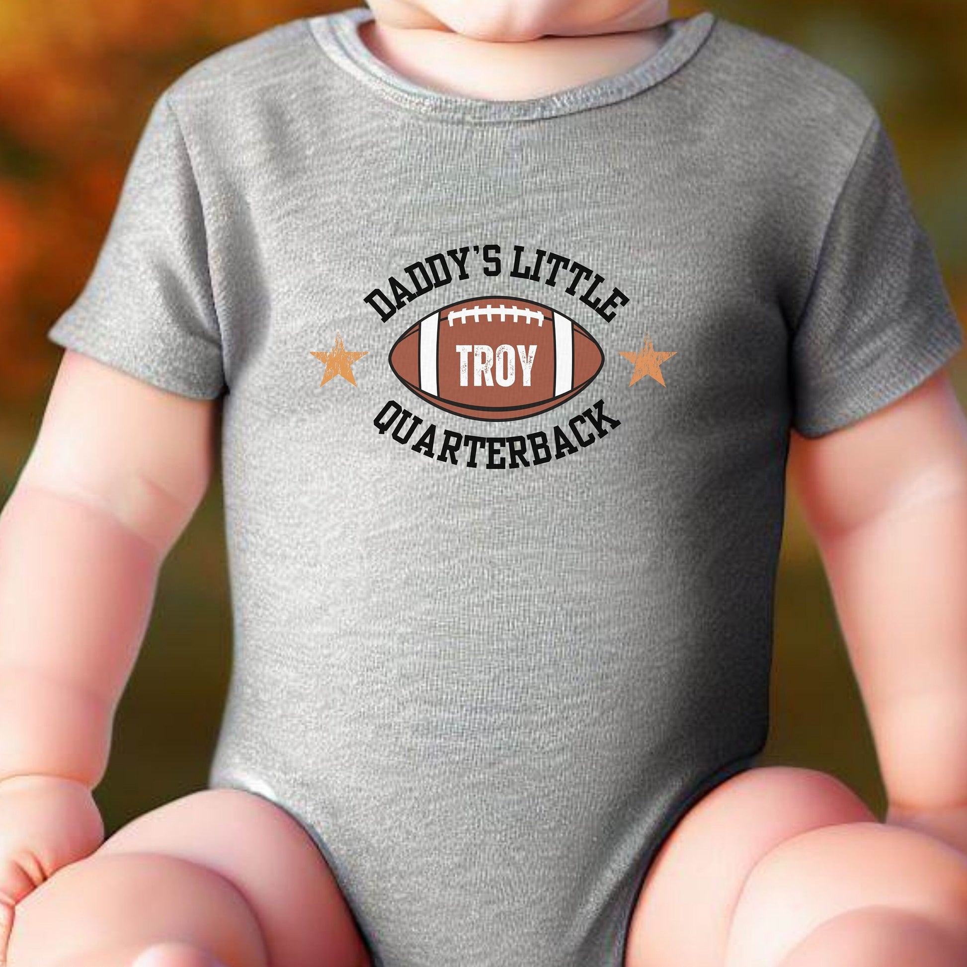 Custom Infant Football Shirt, Cute Personalized Baby Bodysuit, Football Shirt for Baby, Daddy's Little Quarterback , Gift for New Dad