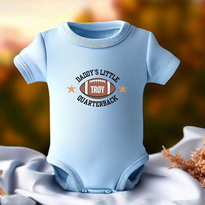 Custom Infant Football Shirt, Cute Personalized Baby Bodysuit, Football Shirt for Baby, Daddy's Little Quarterback , Gift for New Dad