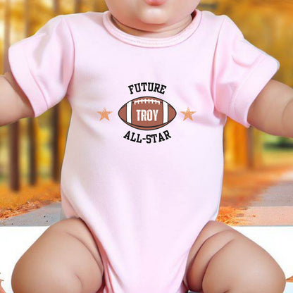 Custom Infant Football Shirt, Cute Personalized Baby Bodysuit, Football Shirt for Baby, Future All Star , Gift for New Dad, Baby Shower Gift