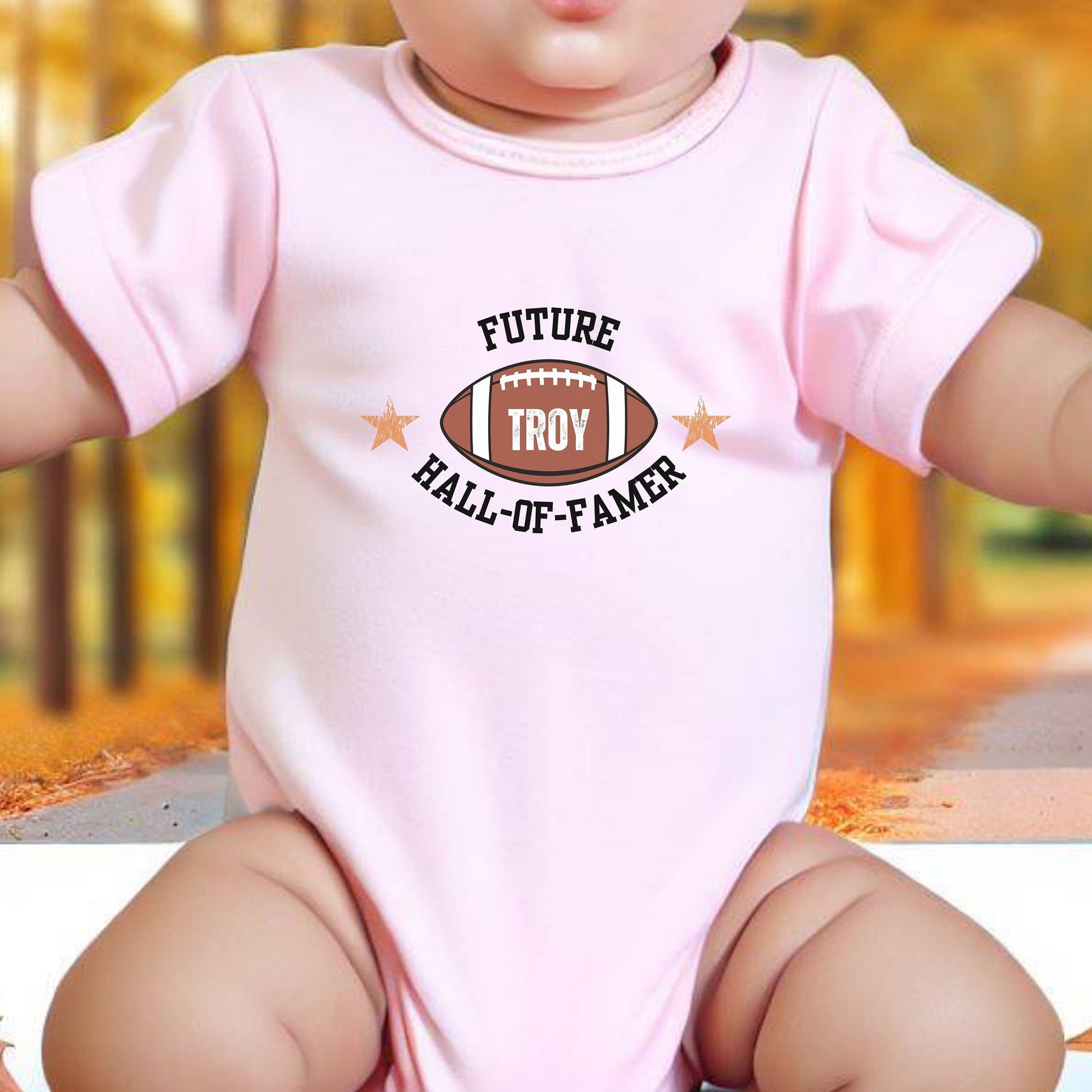 Custom Infant Football Shirt, Cute Personalized Baby Bodysuit, Football Shirt for Baby, Future Hall of Fame, Gift for New Dad, Baby Shower