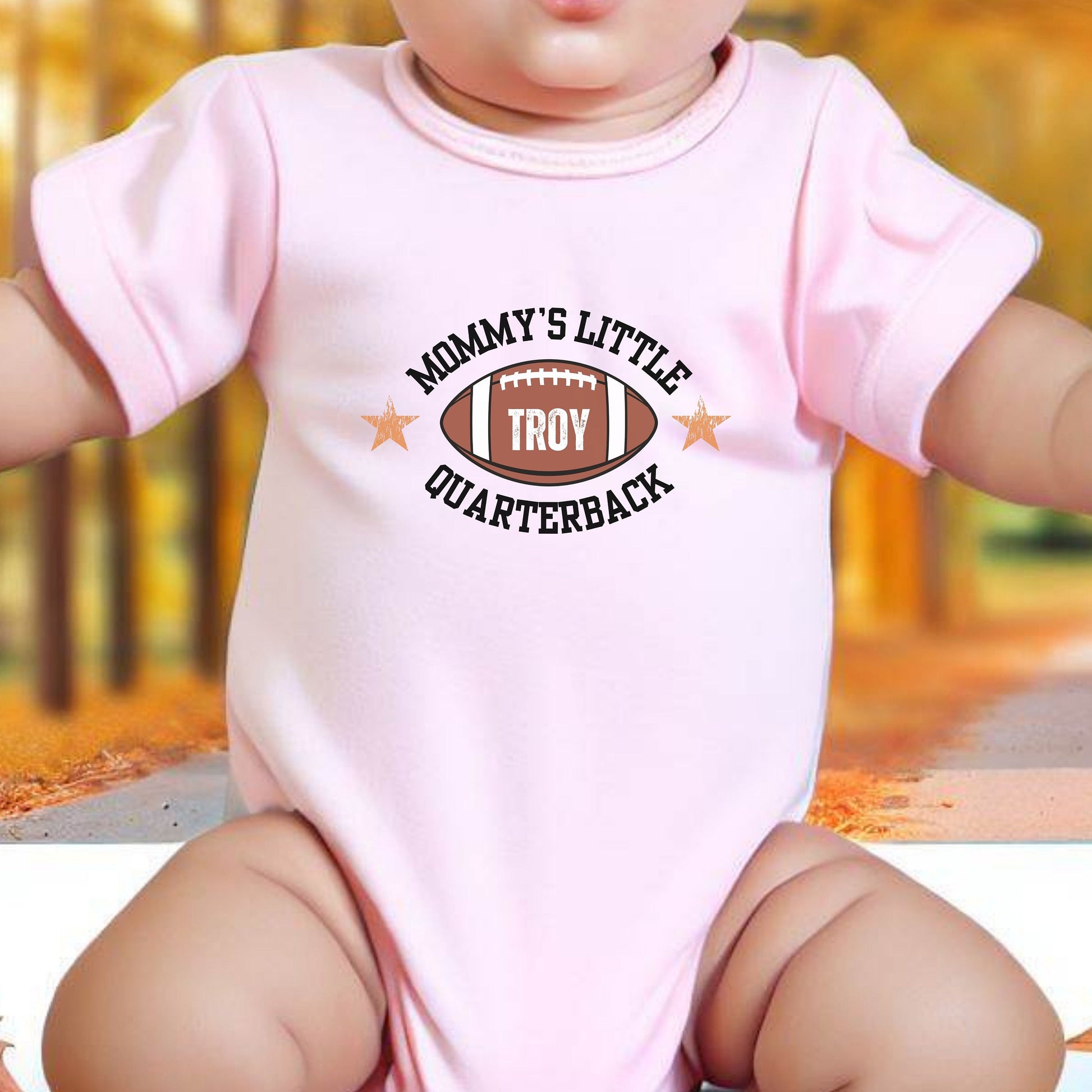 Custom Infant Football Shirt, Cute Personalized Baby Bodysuit, Football Shirt for Baby, Mommy's Little Quarterback ,Perfect Gift for New Dad