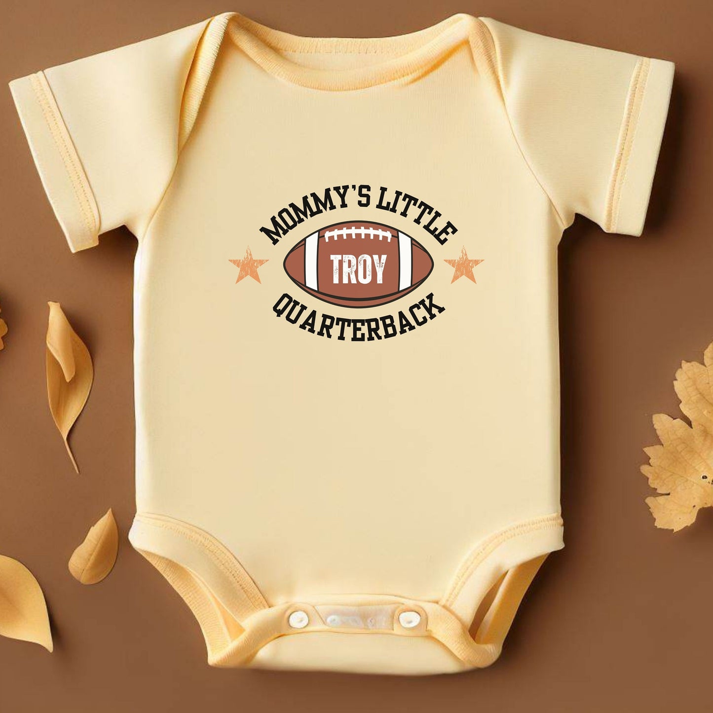 Custom Infant Football Shirt, Cute Personalized Baby Bodysuit, Football Shirt for Baby, Mommy's Little Quarterback ,Perfect Gift for New Dad