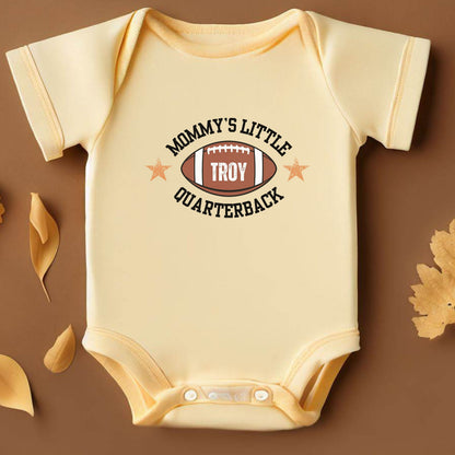 Custom Infant Football Shirt, Cute Personalized Baby Bodysuit, Football Shirt for Baby, Mommy's Little Quarterback ,Perfect Gift for New Dad