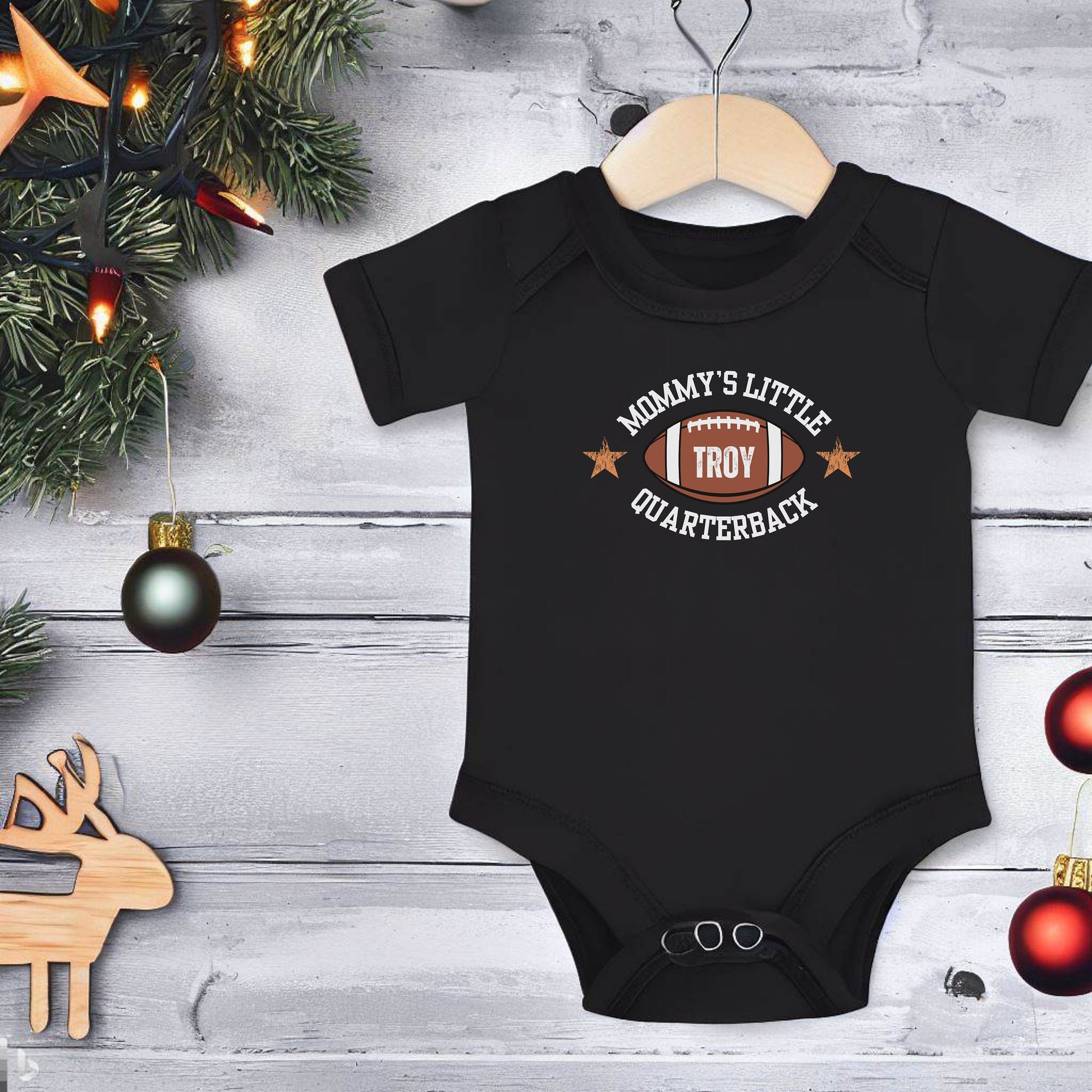 Custom Infant Football Shirt, Cute Personalized Baby Bodysuit, Football Shirt for Baby, Mommy's Little Quarterback ,Perfect Gift for New Dad