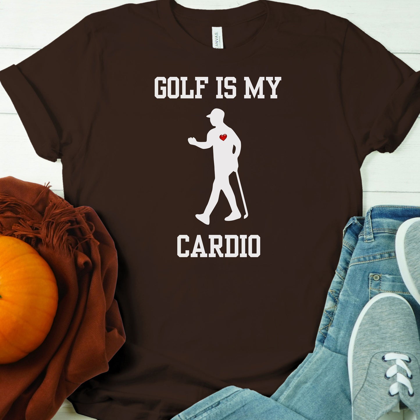Funny Golf Shirt Gift, Tshirt for Golfer, Great Gift for Golf Lover, Xmas T-Shirt Gift for Husband. Golf Is My Cardio, Christmas Golfer Gift