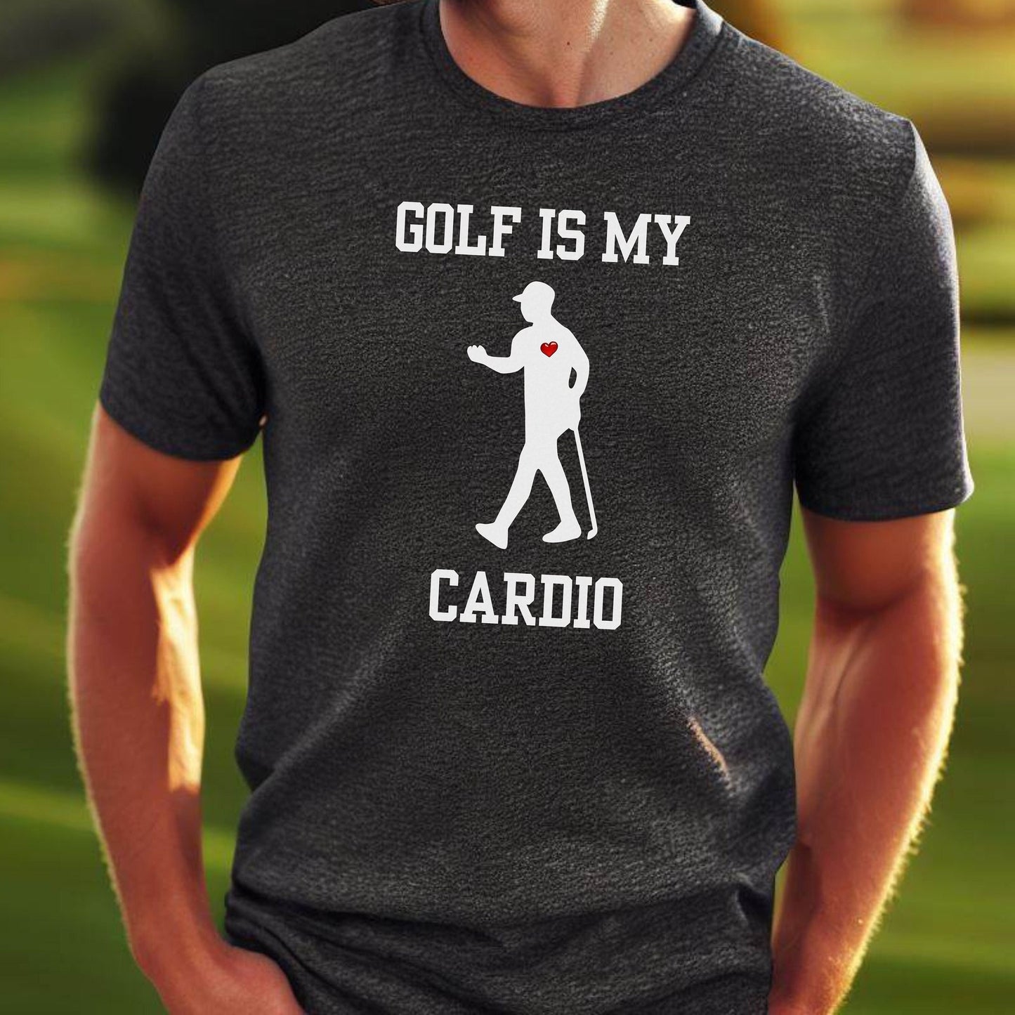 Funny Golf Shirt Gift, Tshirt for Golfer, Great Gift for Golf Lover, Xmas T-Shirt Gift for Husband. Golf Is My Cardio, Christmas Golfer Gift